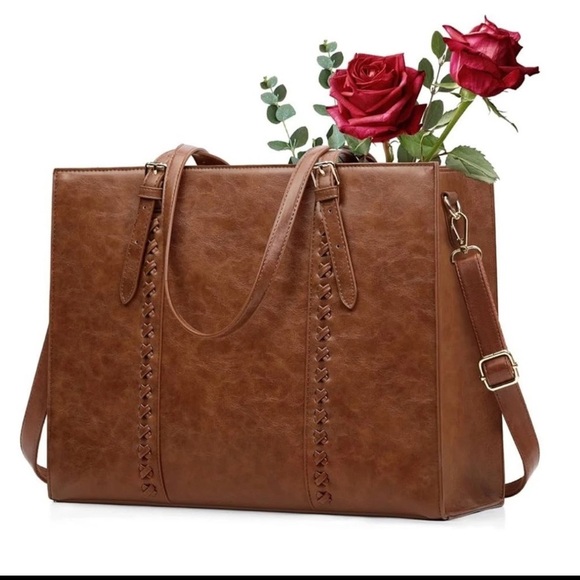 Handbags - Brown Laptop Tote Bag